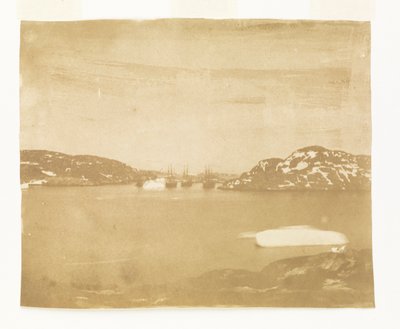 Näkymä lahden poikki kohti kapteeni Belcherin komennossa olevia Franklinin etsintäaluksia. tekijältä William Thomas Domville