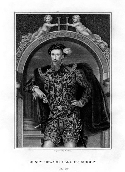 Henry Howard, Earl of Surrey, englantilainen aristokraatti ja runoilija, 1829. tekijältä William Thomas Fry