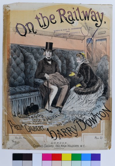 Rautatiellä, noin 1870 (kromolitografia paperille). tekijältä William Thomas Stannard