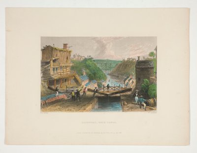 Lockport, Erie Canal, kuvitus Nathaniel Parker Willisille tekijältä William Tombleson