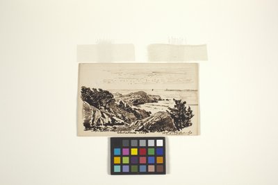 Merimaisema (kynä ja muste kermanvärisellä paperilla) tekijältä William Trost Richards
