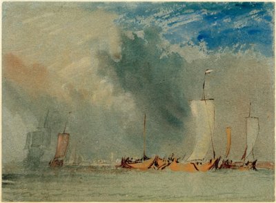 Nantesin lähellä: Loire-proomut tuulenpuuskassa tekijältä Joseph Mallord William Turner