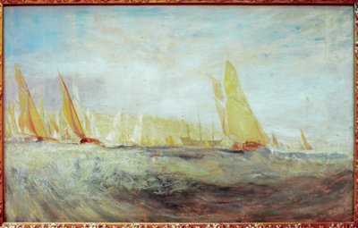 Luonnos East Cowesin linnasta: Regatta lyöminen ikkunaan tekijältä Joseph Mallord William Turner
