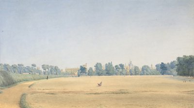 Näkymä University Parkista kohti New Collegea, Oxford, vuoden 1825 jälkeen. tekijältä Joseph Mallord William Turner