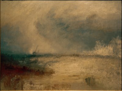 Aallot puhkeavat rannalla tekijältä Joseph Mallord William Turner