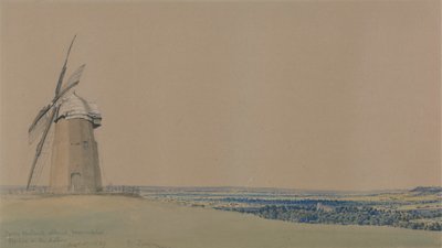 Tysoen tuulimylly ja kirkko, Warwickshire tekijältä William Turner of Oxford