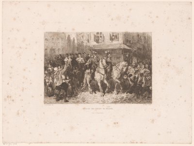Aatelisten tulo Brysseliin, 1566 Aatelisten saapuminen Brysseliin (otsikko esineessä) tekijältä William Unger