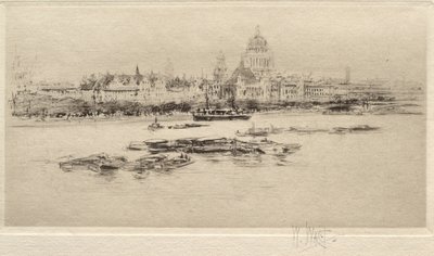 Thames Waterloosta nähtynä, näkymä kohti St. Paul