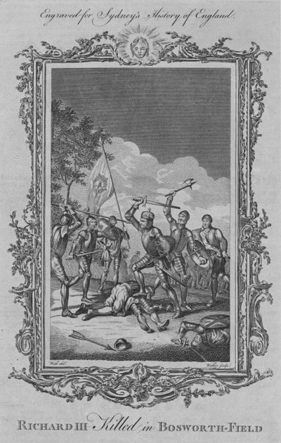 Richard III tapettiin Bosworth-Fieldissä, 1773. tekijältä William Walker