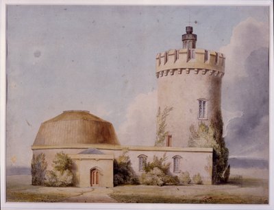 Observatorio ja ehdotetut lisäykset, n. 1830 (akvarelli kortilla) tekijältä William West