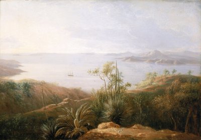 Lahti Uuden Hollannin (Australia) etelärannikolla, tammikuu 1802, Matthew Flindersin (1774-1814) Investigator-retkikunnan aikana vuosina 1801-1803, jonka tarkoituksena oli kartoittaa eteläisiä maita, taidemaalari oli mukana retkikunnassa. tekijältä William Westall