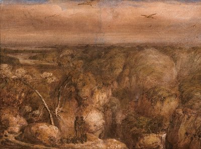 Kaukaisempi näkymä Port Boweniin Mount Westall -vuorelta. tekijältä William Westall