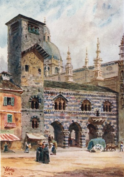 Como. Brotello ja katedraali (väri litho) tekijältä William Wiehe Collins