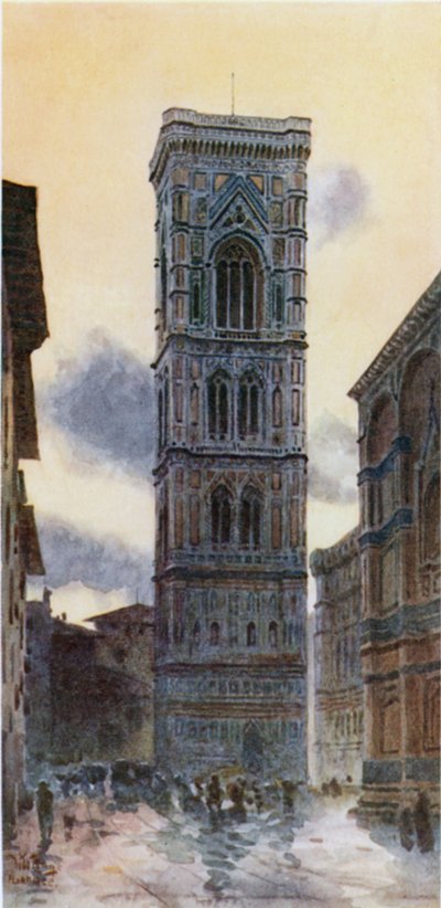 Firenze. Campanile (väri litho) tekijältä William Wiehe Collins