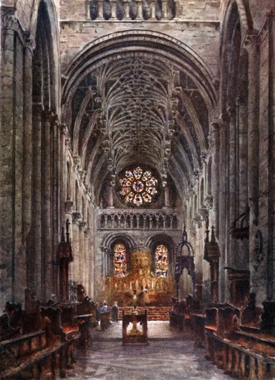 Oxford, Christchurch. Naven sisustus (väri litho) tekijältä William Wiehe Collins