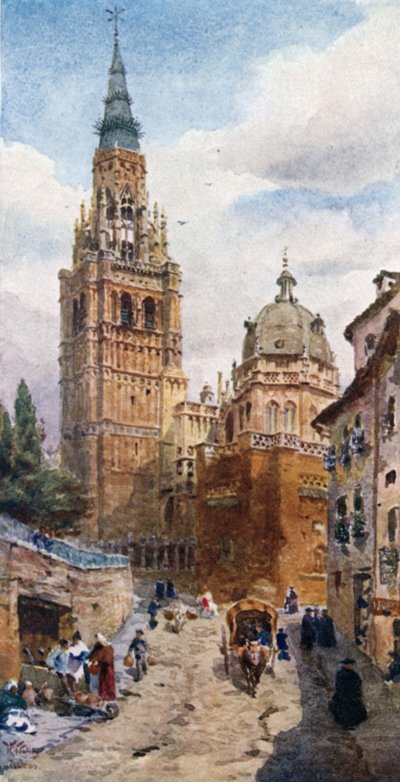 Toledo, katedraali (väri litho) tekijältä William Wiehe Collins