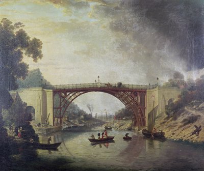 Valurautainen silta Coalbrookdalen lähellä, n. 1780 tekijältä William Williams
