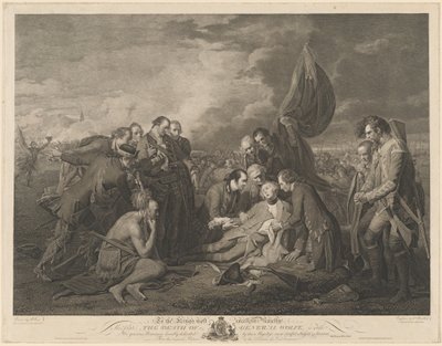 Kenraali Wolfen kuolema tekijältä William Woollett after Benjamin West