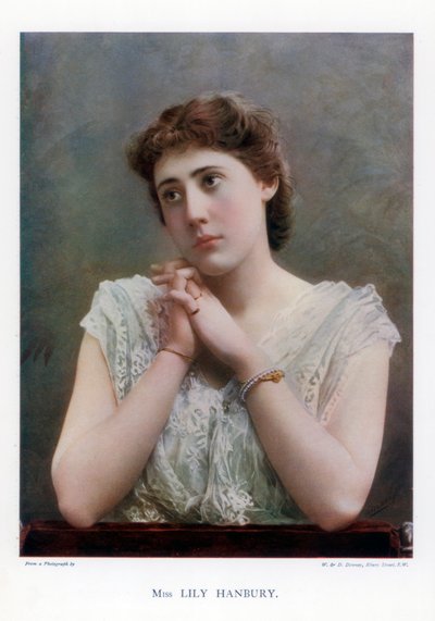Lily Hanbury, englantilainen näyttelijä, 1901. tekijältä William and Daniel Downey