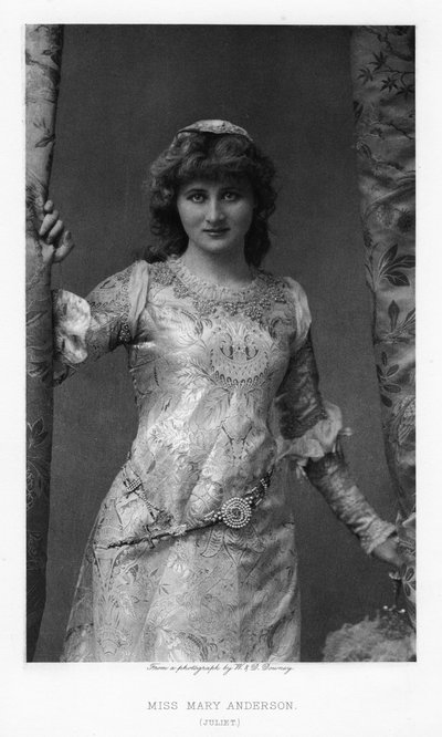 Mary Anderson, yhdysvaltalainen näyttelijä, 1895 tekijältä William and Daniel Downey