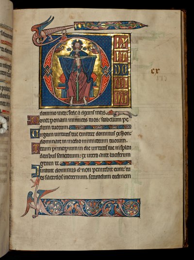 Ms 322 f.113r Psalmi 109, alku D, Pyhä kolminaisuus, kuva 