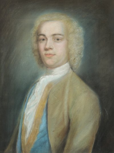 Herrasmiehen muotokuva (pastellipiirustus) tekijältä William of Bath (circle of) Hoare