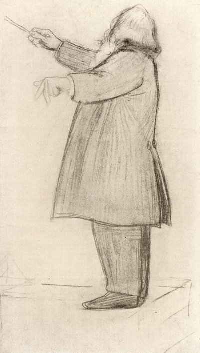 Johannes Brahms (1833-1897) saksalainen säveltäjä, kapellimestari (piirustus) tekijältä Willy von Beckerath