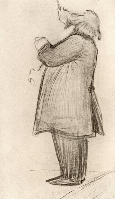 Johannes Brahms (1833-1897) saksalainen säveltäjä, kapellimestari (piirustus) tekijältä Willy von Beckerath