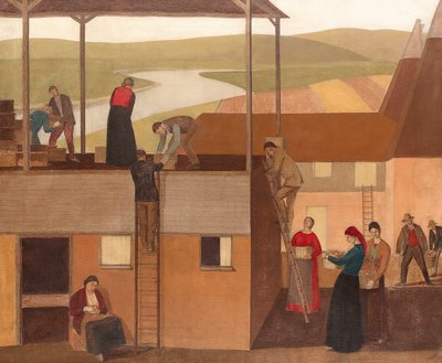 Design for Wall Decoration, n.1918 (öljy kankaalle) tekijältä Winifred Knights