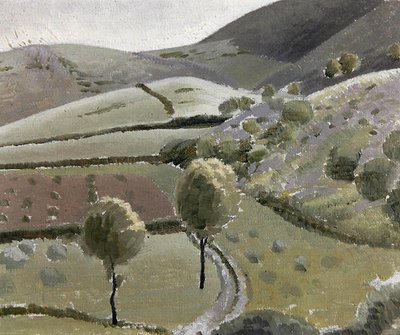 Italialainen maisema lähellä Lago di Piedilucoa, n. 1920-23 (öljy kankaalle) tekijältä Winifred Knights