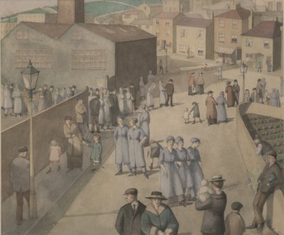 Poistuminen sotatarviketehtaista tekijältä Winifred Knights