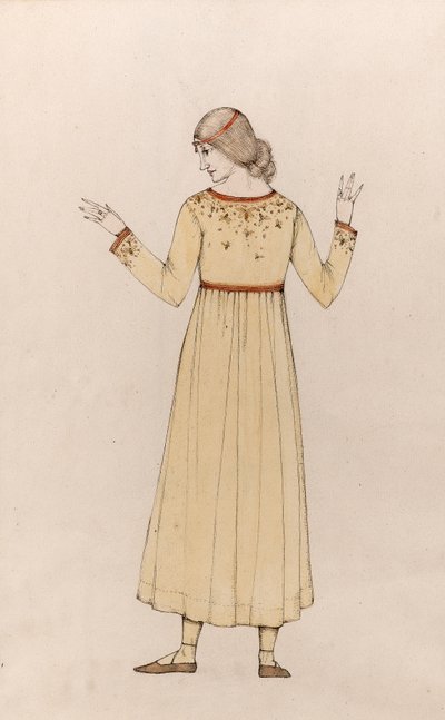 Omakuva (kynä ja muste pesulla paperille) tekijältä Winifred Knights