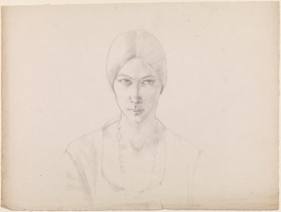 Omakuva (lyijykynä paperille) tekijältä Winifred Knights