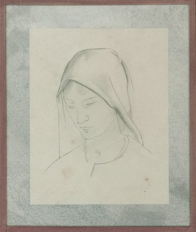 Tutkimus St Martinin alttaritaululle, n. 1928 (kynä paperille) tekijältä Winifred Knights