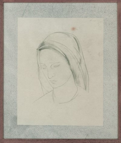 Tutkimus St Martinin alttaritaululle, n. 1928 (kynä paperille) tekijältä Winifred Knights