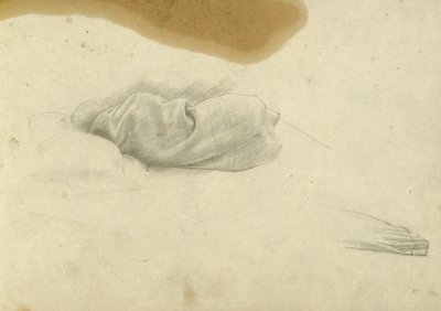 Tutkimus nukkuvalle naiselle Santissima Trinitalle, n. 1924-30 (kynä paperille) tekijältä Winifred Knights