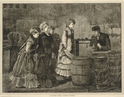 Maalaiskauppa - punnitus, joka lauantai: A Journal of Choice Reading, 25. maaliskuuta 1871. tekijältä Winslow Homer