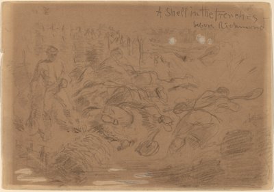 Shell in Trenches ennen Richmondia [recto], 1862. tekijältä Winslow Homer