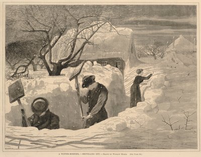 Talviaamuna - lapioimassa, alkaen Joka lauantai, 14. tammikuuta 1871. tekijältä Winslow Homer