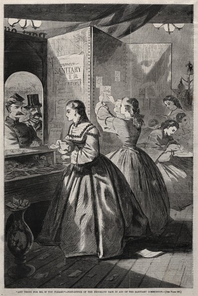 Mitä tahansa minulle, jos haluat - Brooklynin avustusmessujen postitoimisto..., 1864. tekijältä Winslow Homer