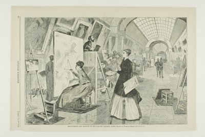 Taideopiskelijat ja kopioijat Louvren galleriassa, Pariisi tekijältä Winslow Homer