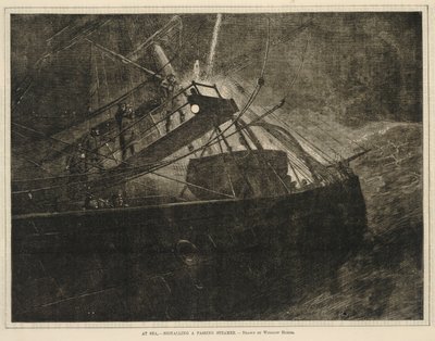 Merellä - ohikulkevan höyrylaivan merkinantoa, alkaen Joka lauantai, 8. huhtikuuta 1871. tekijältä Winslow Homer