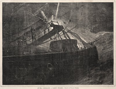 Merellä, merkinanto ohi kulkevalle höyrylaivalle, 1871. tekijältä Winslow Homer