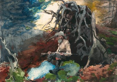 Nuotio, Adirondacks tekijältä Winslow Homer