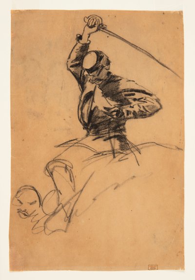 Ratsuväen sotilas miekalla hevosen selässä tekijältä Winslow Homer
