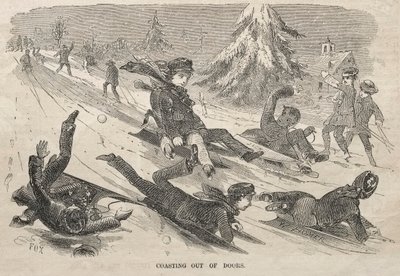 Coasting Out of Doors, 1857. tekijältä Winslow Homer