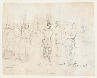 Eversti Dwight tarkastamassa rykmenttiään tekijältä Winslow Homer