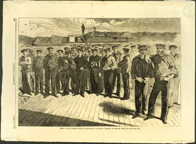 Bostonissa kesäkuussa 1861 laivatun Yhdysvaltain höyrylaiva "Colorado" miehistö. tekijältä Winslow Homer