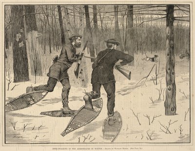 Deer-Stalking in the Adirondacks in Winter, alkaen Every Saturday, A Journal of Choice Reading, tammikuu 21, 1871 tekijältä Winslow Homer