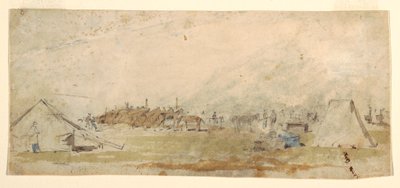 Piirros, armeijan leiri, 1862 tekijältä Winslow Homer